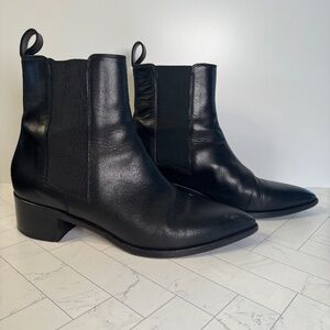Aeydē Lou Black Leather Chelsea Ankle Boots (size 39)